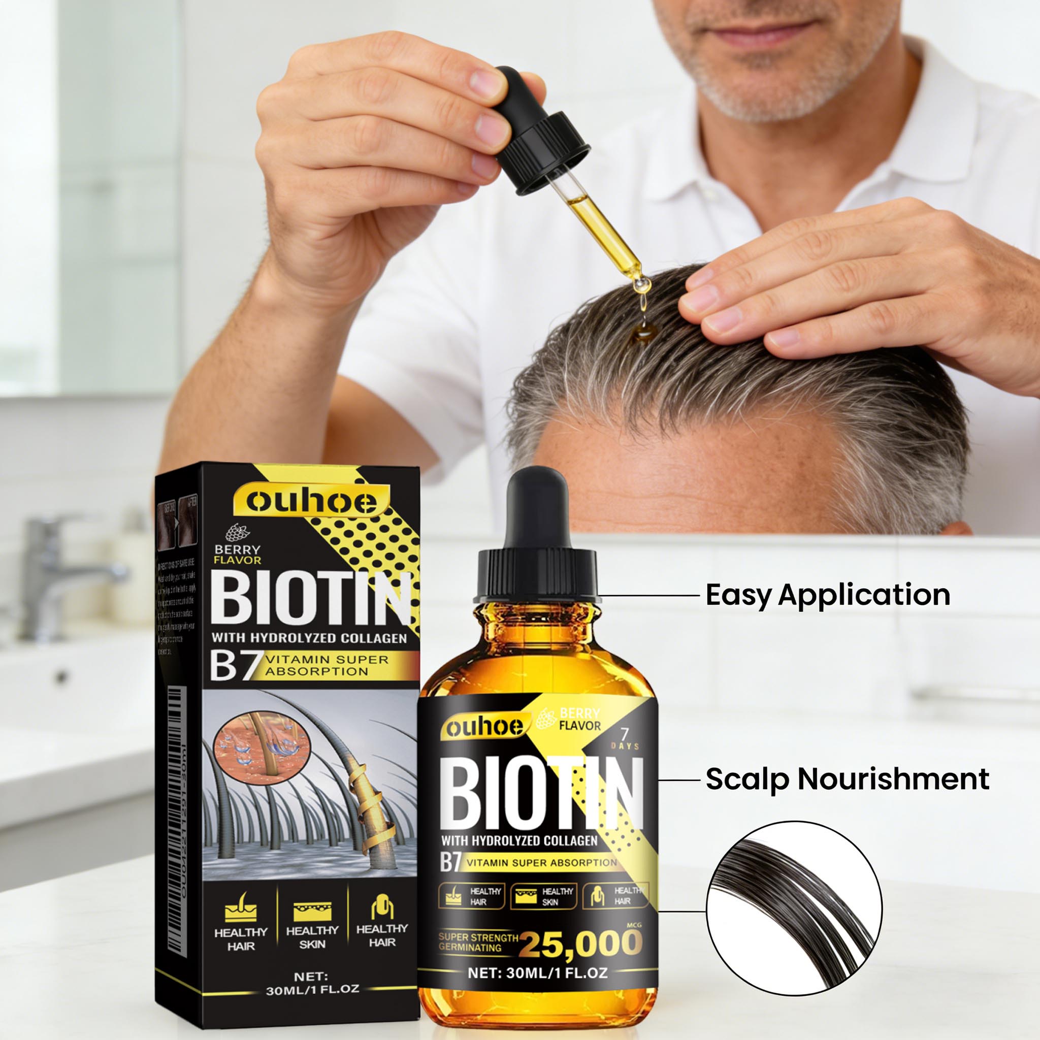 Hair Care Ginseng - Биотиновое масло для волос, коллагеновая сыворотка