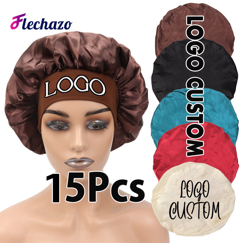 Hair Care Logo - Шелковые атласные шапочки для сна, шапочки