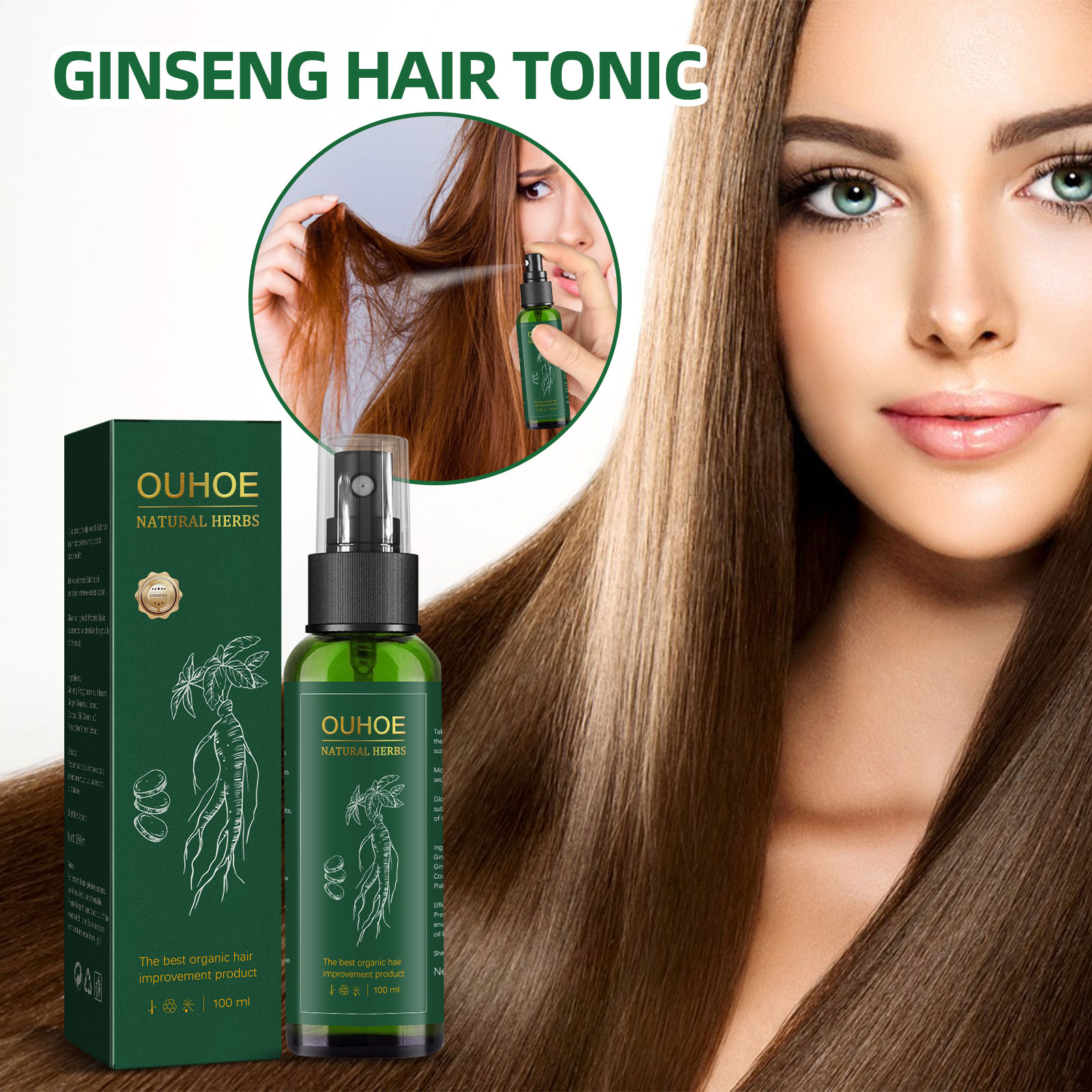 Hair Care Ginseng - Натуральный травяной спрей для ухода за