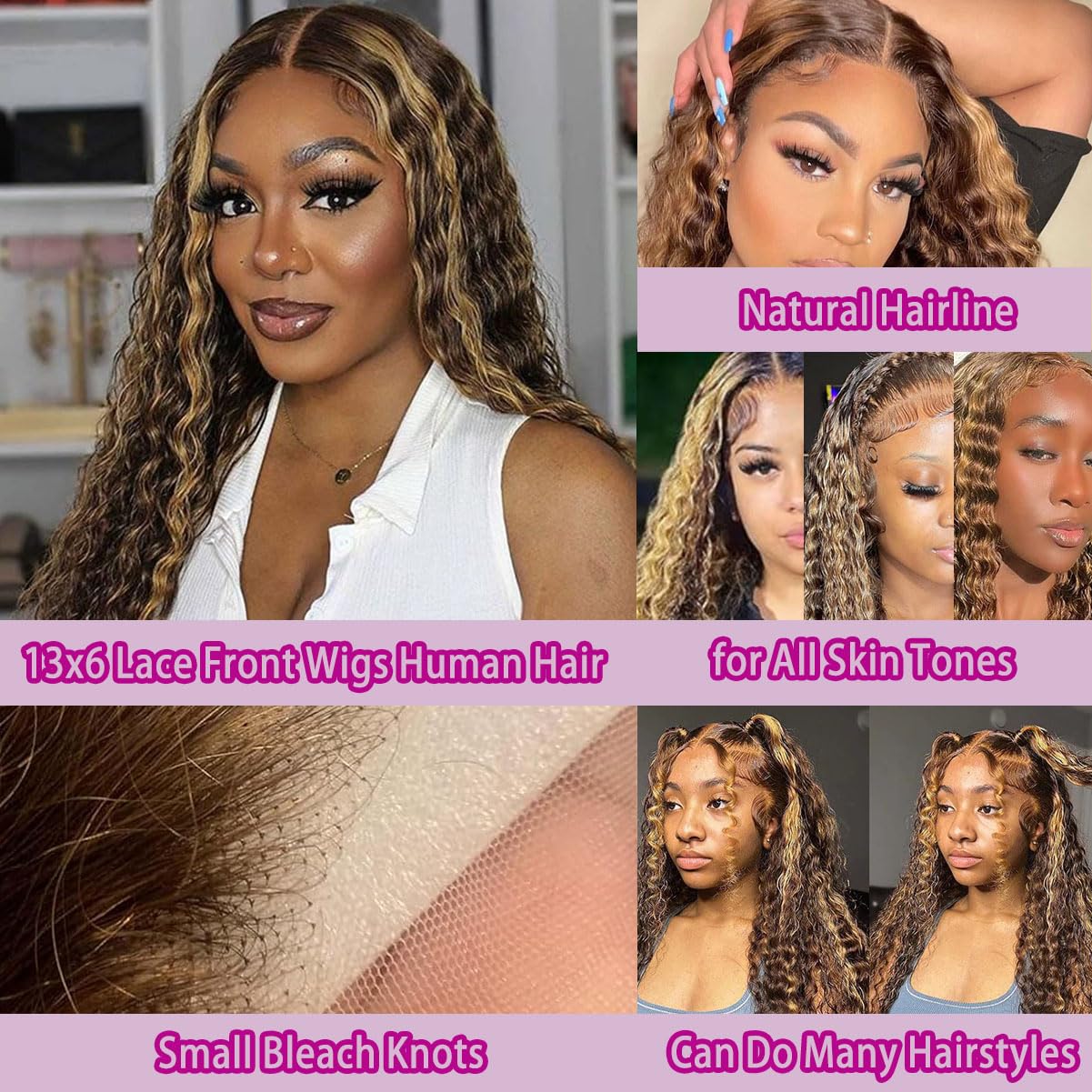 36-дюймовые глубокие волны P4/ – обзор и цена Lace Front Wig